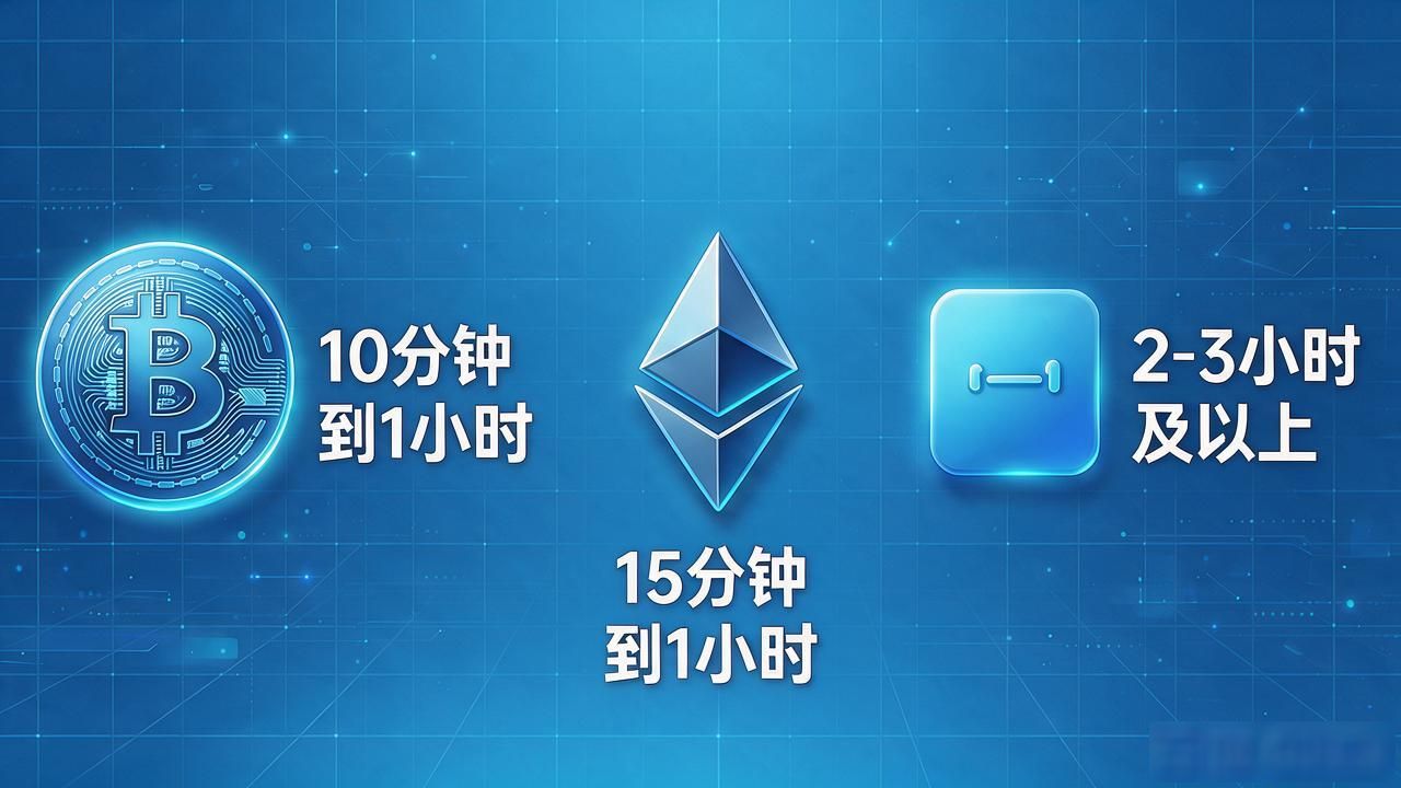 提数字货币一般要多久？从几秒到一周，全看你走的哪条路