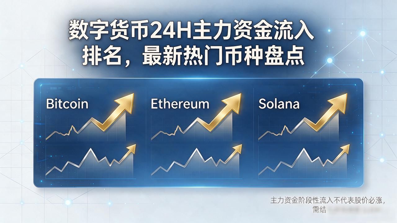 数字货币24H主力资金流入排名,最新热门币种盘点