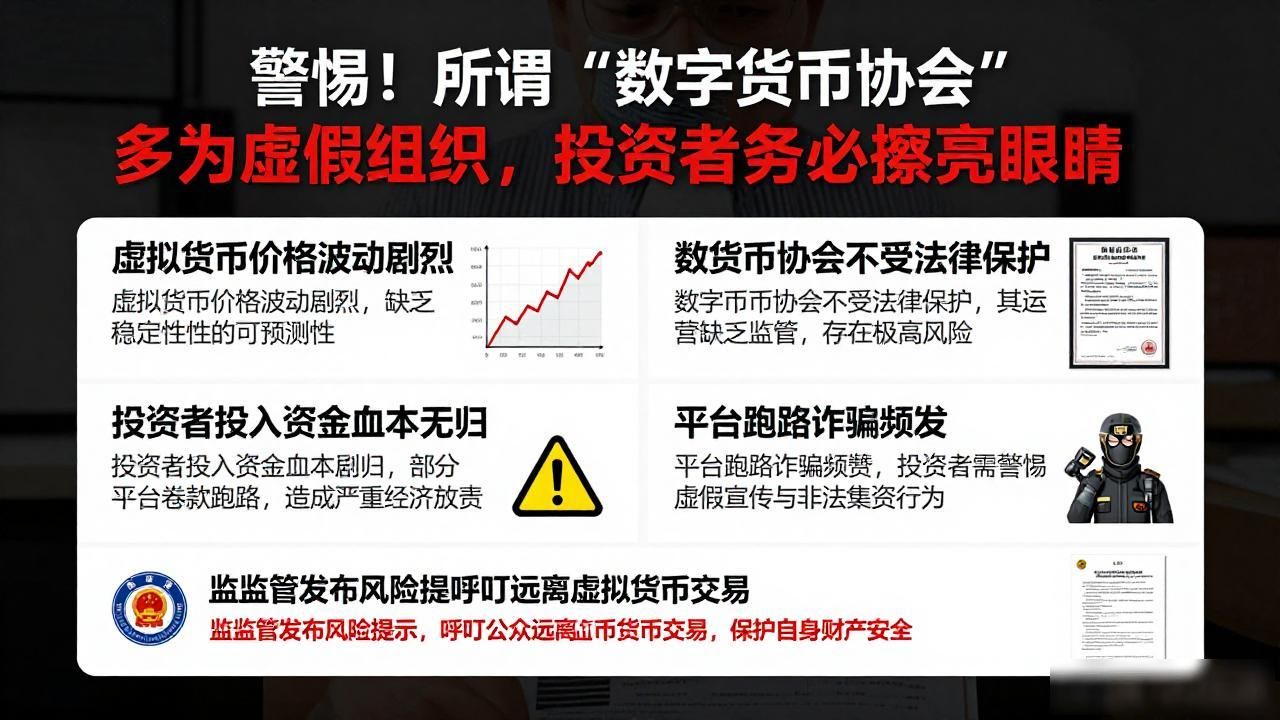 警惕!所谓"数字货币协会"多为虚假组织,投资者务必擦亮眼睛