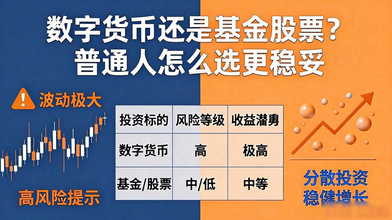数字货币还是基金股票？普通人怎么选更稳妥