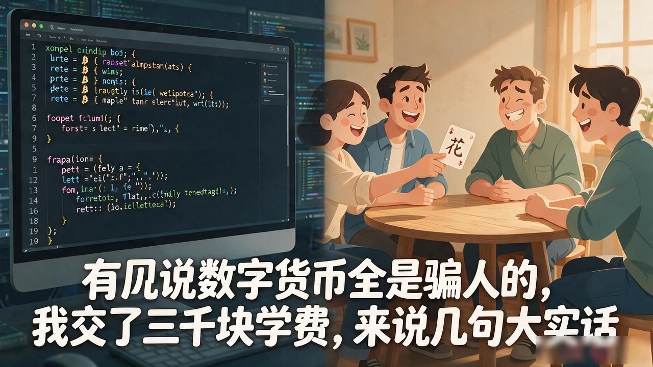 有人说数字货币全是骗人的,我交了三千块学费,来说几句大实话