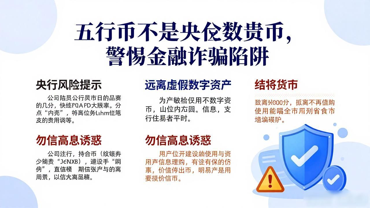 五行币不是央行数字货币，警惕金融诈骗陷阱
