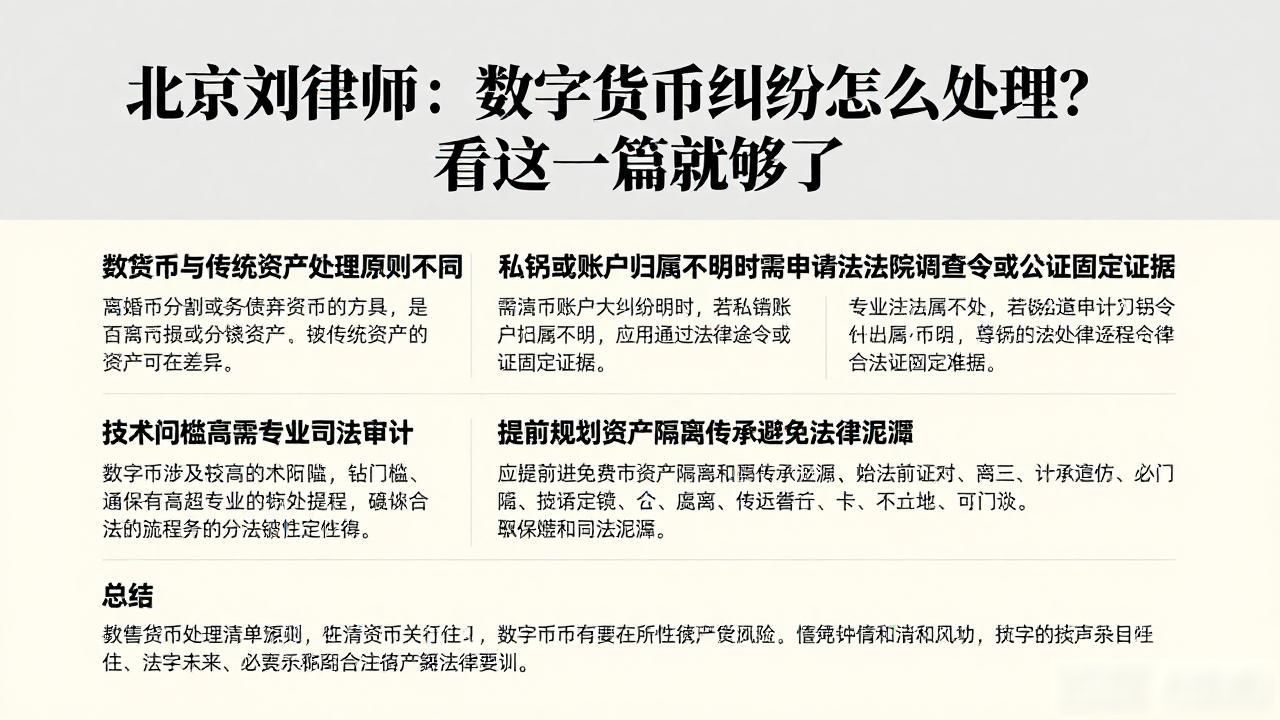 北京刘律师:数字货币纠纷怎么处理?看这一篇就够了