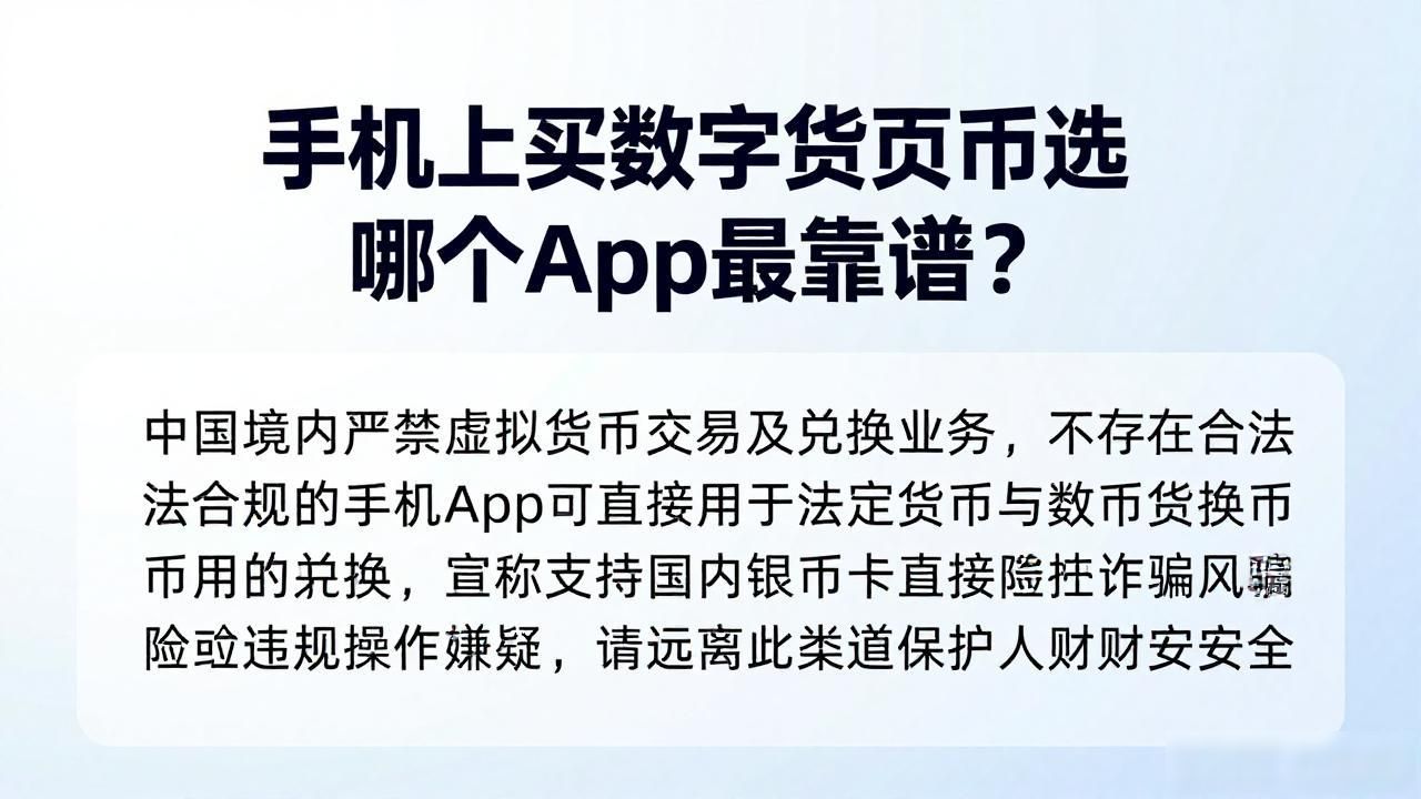 手机上买数字货币选哪个App最靠谱？