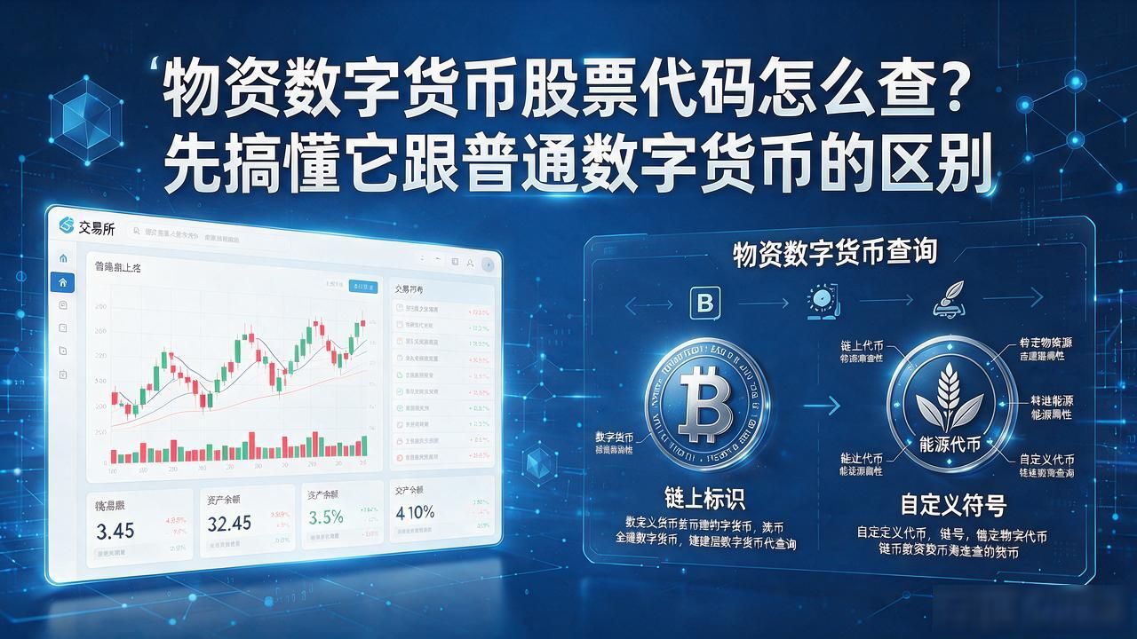 物资数字货币股票代码怎么查？先搞懂它跟普通数字货币的区别