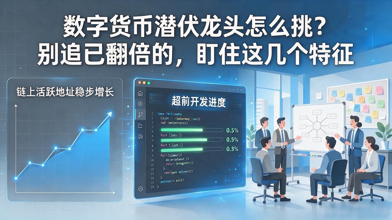 数字货币潜伏龙头怎么挑？别追已翻倍的，盯住这几个特征
